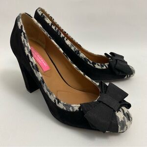Isaac Mizrahi Lauren Pumps Black/White Bow Black Suede Women’s Size 6 M